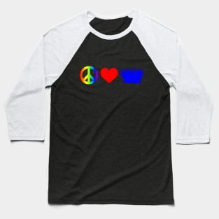 Peace Love Bluegrass Baseball T-Shirt